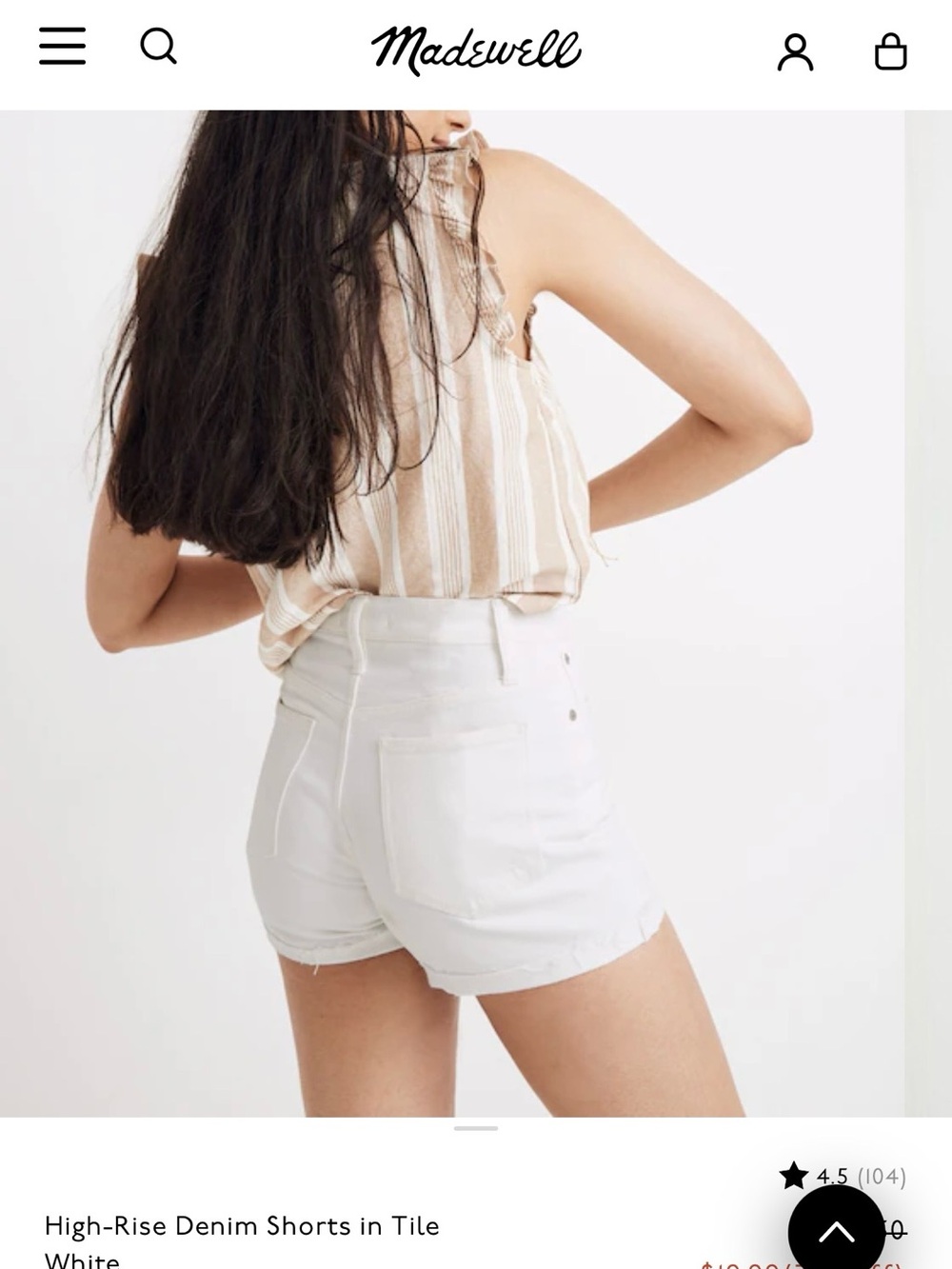 Madewell High-Rise Jean Shorts in White
